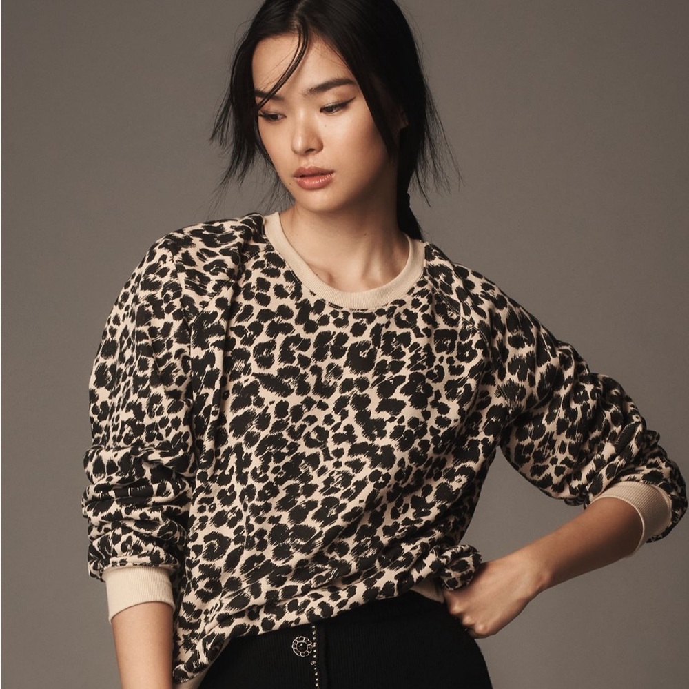 Anthropologie Leopard Print Sweatshirt